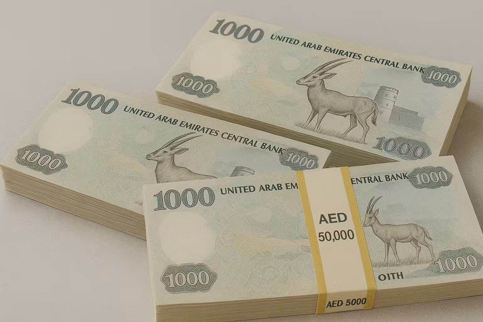 Emirati Dirham Prop Money stacks